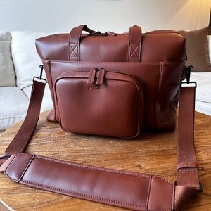 SOLD Monos Metro Duffel in Mahogany Vegan Leather